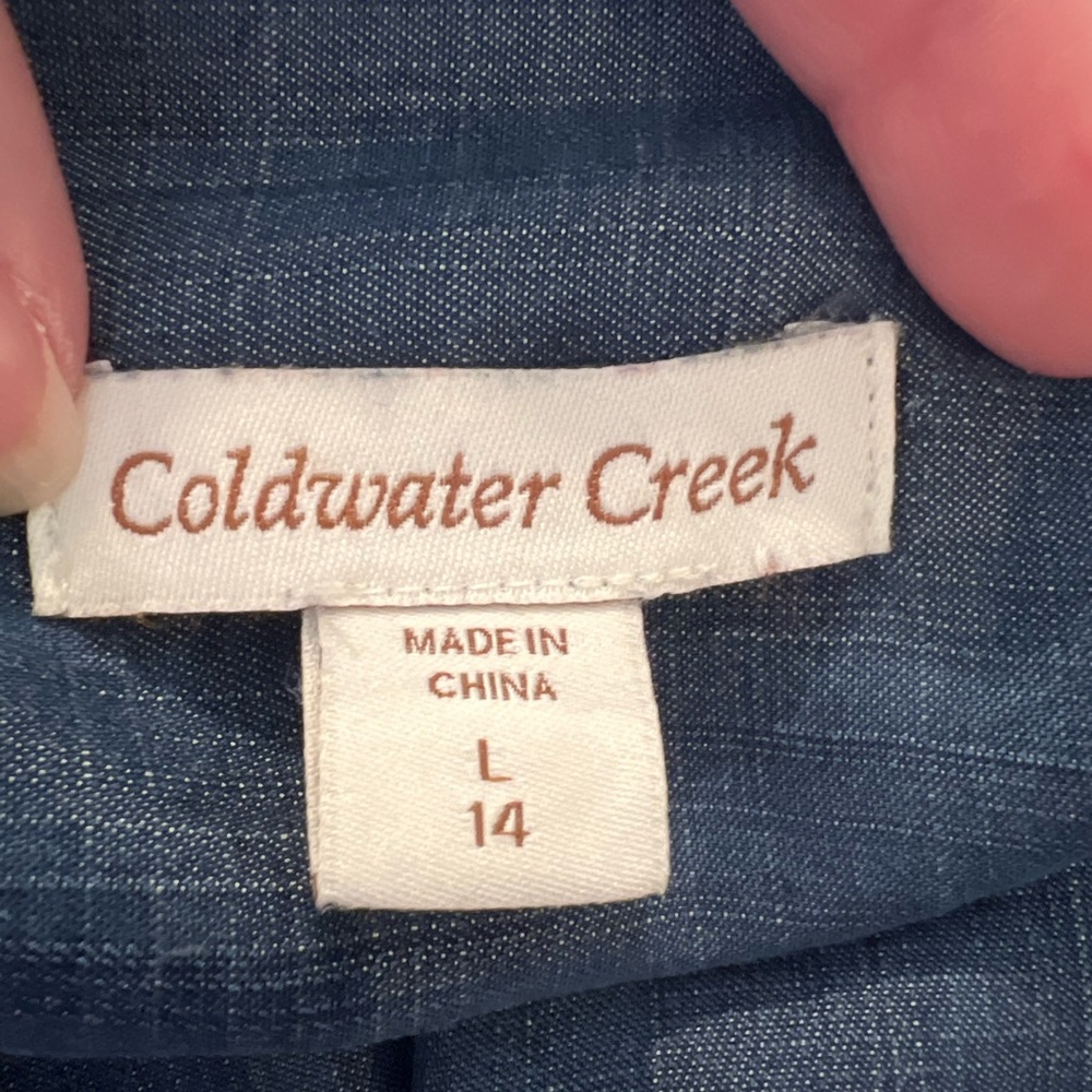 ***S O L D*** Coldwater Creek Blue Tencel Dress with Belt - Picture 4 of 5